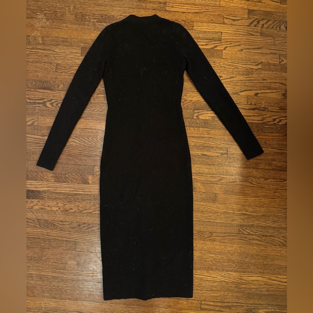 Wilfred Charcoal Tight Long Sleeve Tavola Sweater Dress Button Down Size Small - Picture 6 of 6